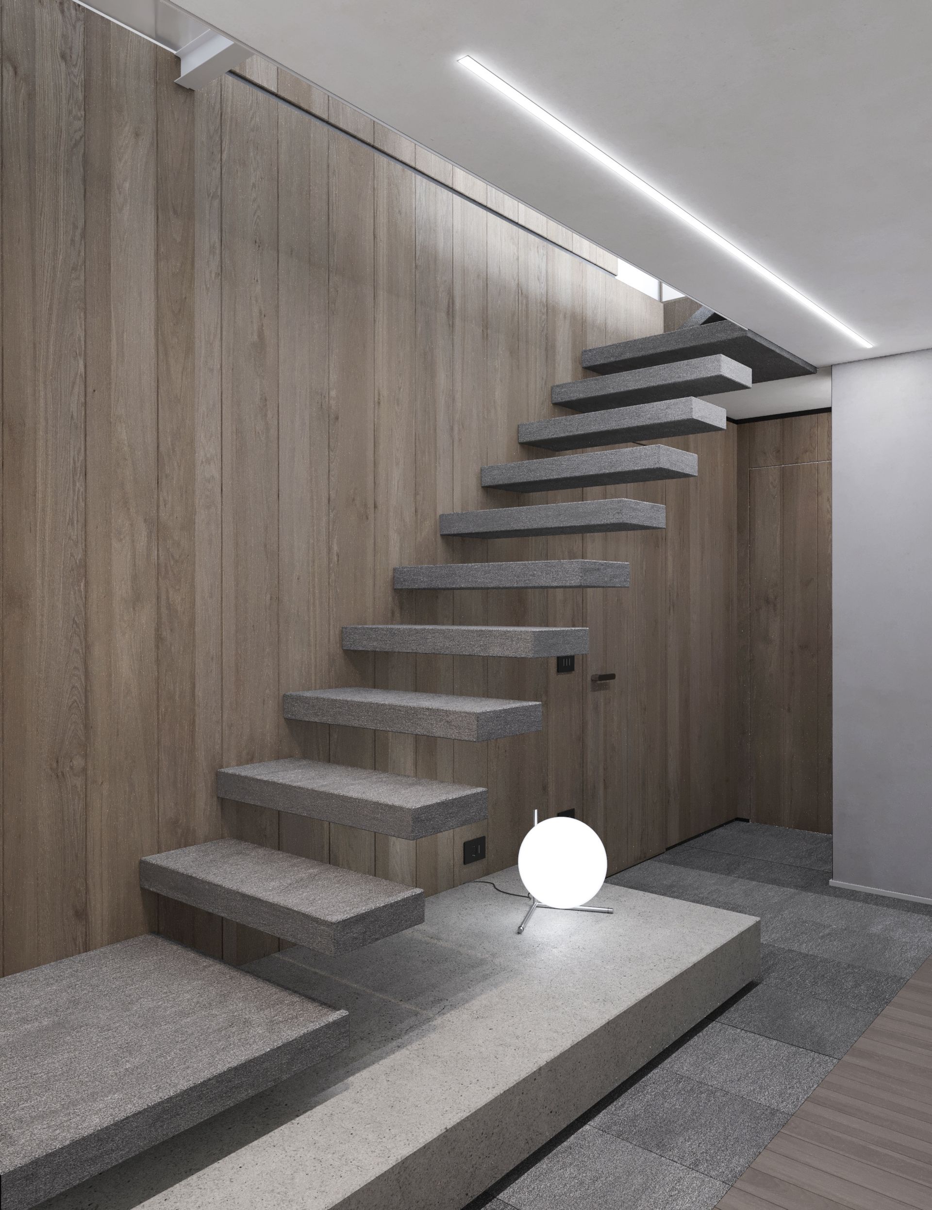 Progetto interior design, ristrutturazione appartamento, corpo scala, open space, isola cucina, Bergamo, Milano, Lago di Como, Londra, New York, Parigi, Gstaad