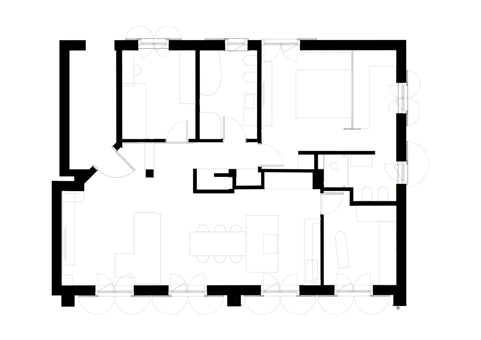 Interior design project, apartment with a view renovation Seriana Valley, Bergamo, Milan, Lake Como, London, New York, Paris. Officina Magisafi architecture design - floor plan