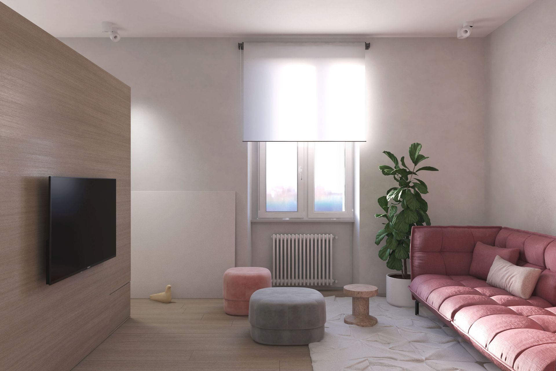 Interior design project, attic renovation Bergamo, Milan, Lake Como, London, New York, Paris.  Officina Magisafi architecture design - living