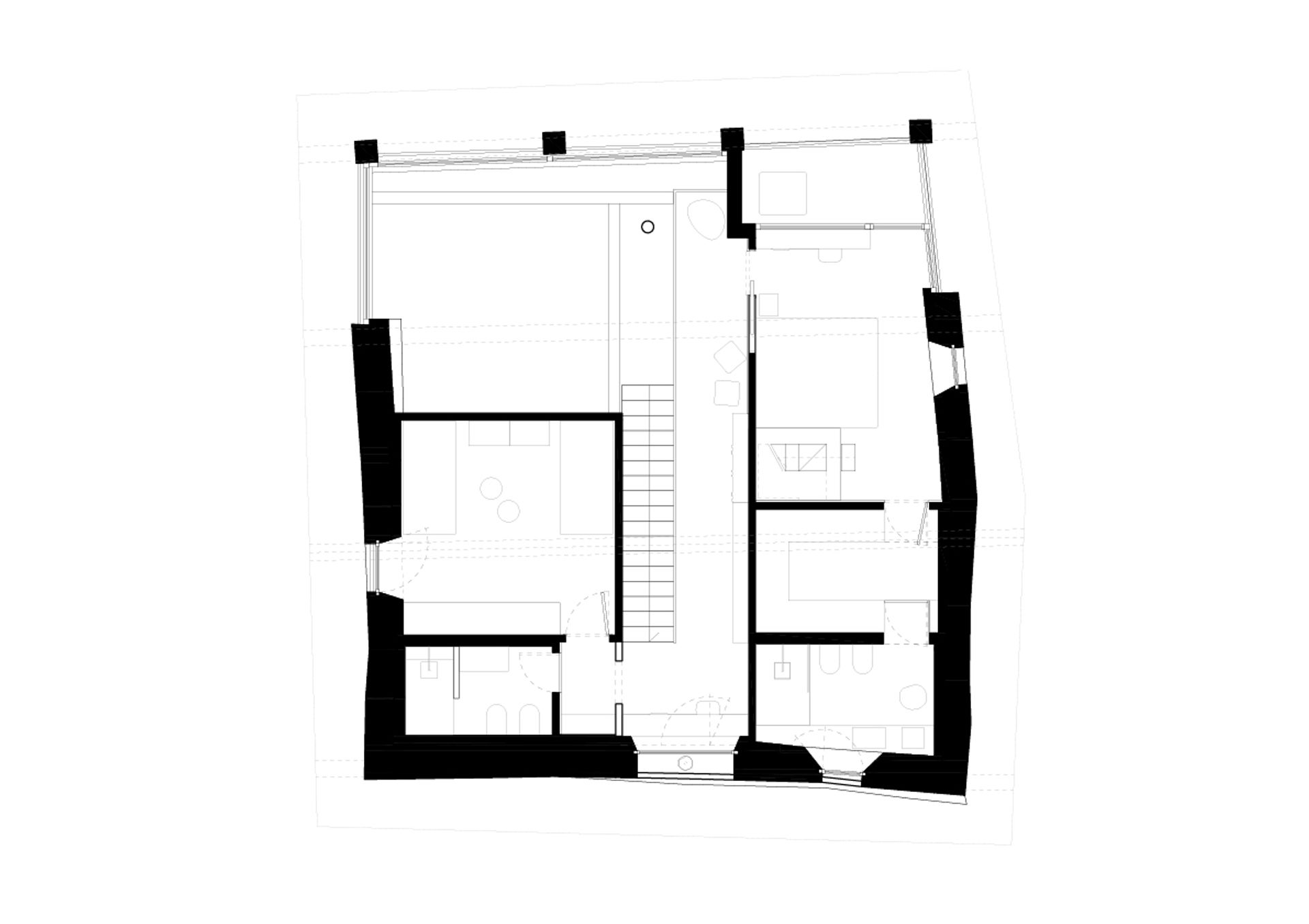 Farmhouse renovation project, recovery old house in the countryside of Bergamo. Officina Magisafi architecture design - first floor plan