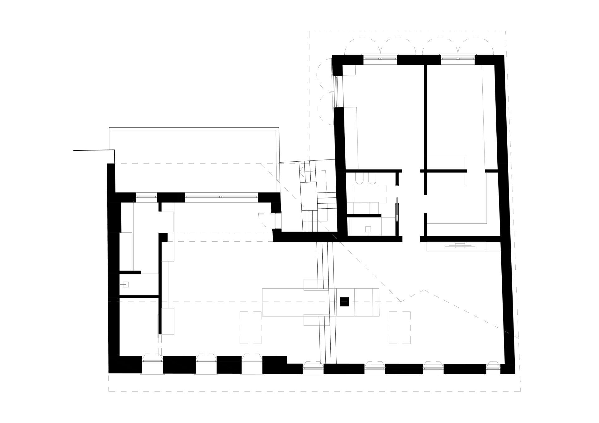 Interior design project, luxury attic chalet Courmayeur, Cortina d’Ampezzo, Val Gardena, St. Moritz, Trentino, Gstaad. Officina Magisafi - floor plan