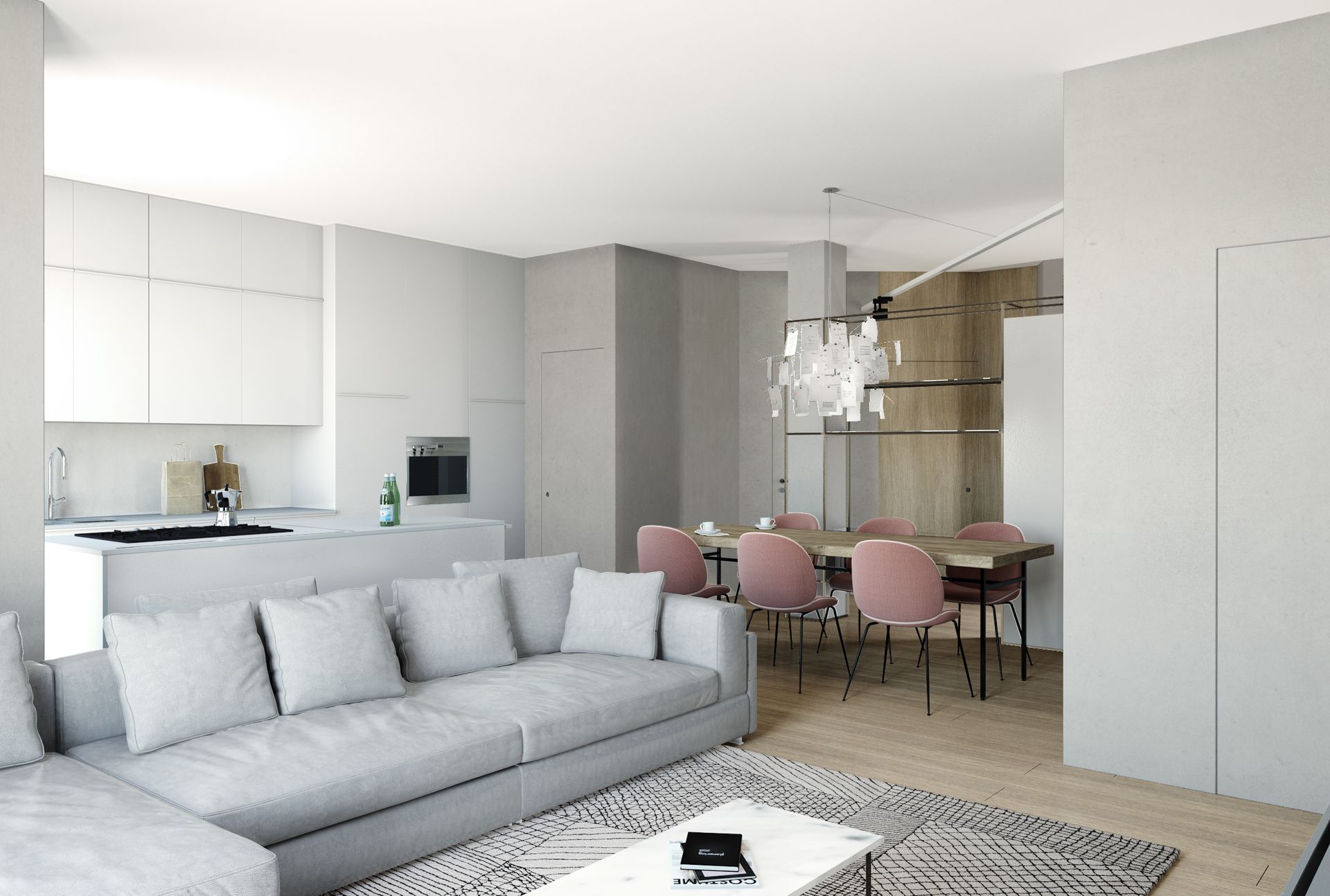 interior design project, apartment renovation in the center of Milan, Bergamo, Città Alta, London, New York, Paris, Lake Como, Gstaad. Officina Magisafi architecture design - livingroom rendering